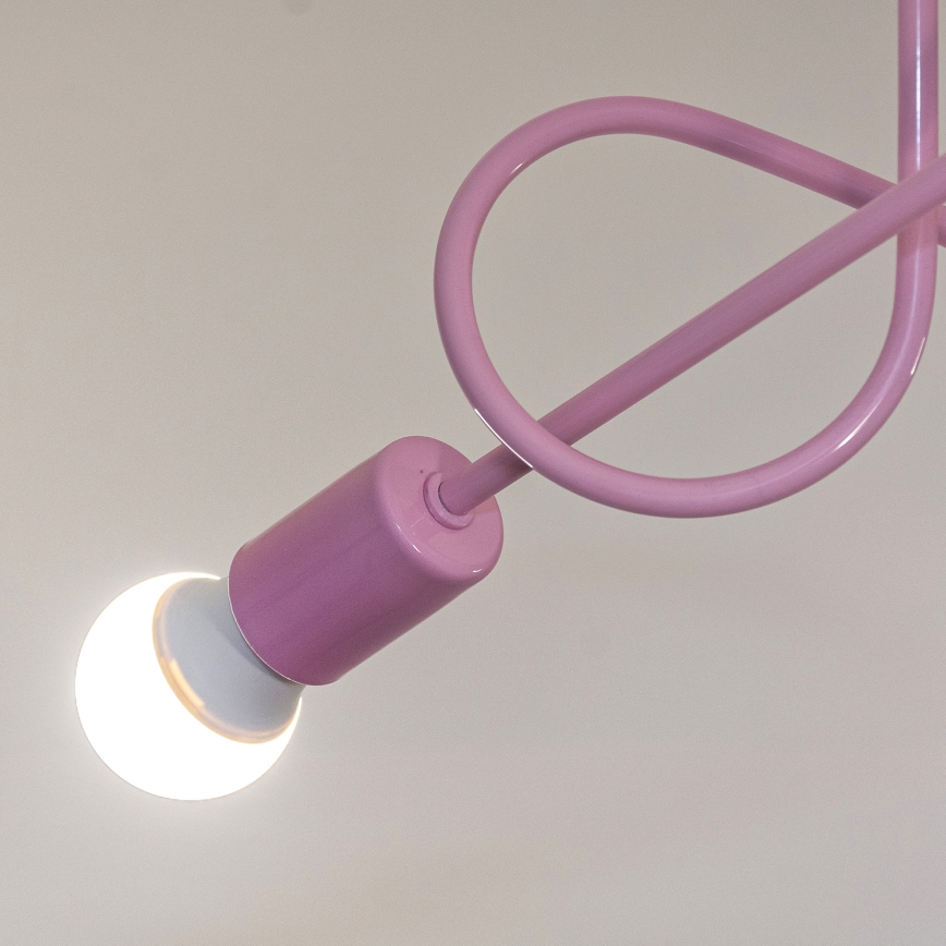 Lámpara de techo de superficie OXFORD 3xE27/15W/230V rosa