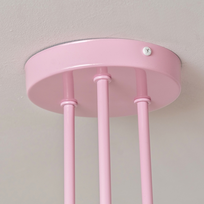 Lámpara de techo de superficie OXFORD 3xE27/15W/230V rosa