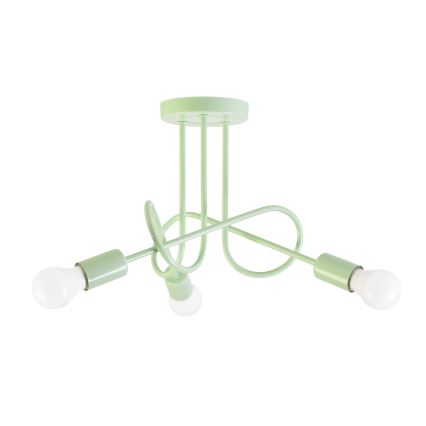 Lámpara de techo de superficie OXFORD 3xE27/15W/230V verde