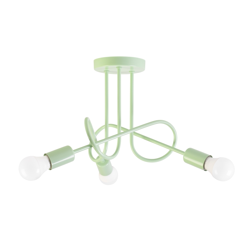 Lámpara de techo de superficie OXFORD 3xE27/15W/230V verde