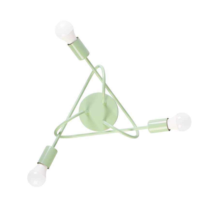 Lámpara de techo de superficie OXFORD 3xE27/15W/230V verde