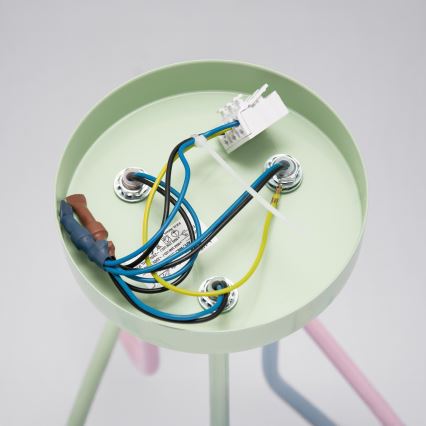 Lámpara de techo de superficie OXFORD 3xE27/15W/230V verde/rosa/azul