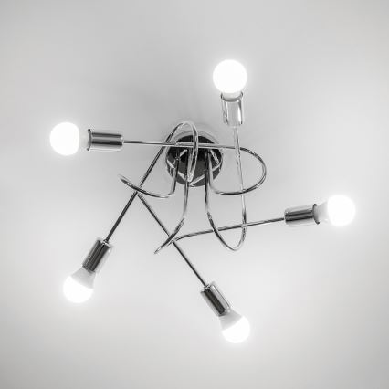 Lámpara de techo de superficie OXFORD 5xE27/15W/230V cromo brillante