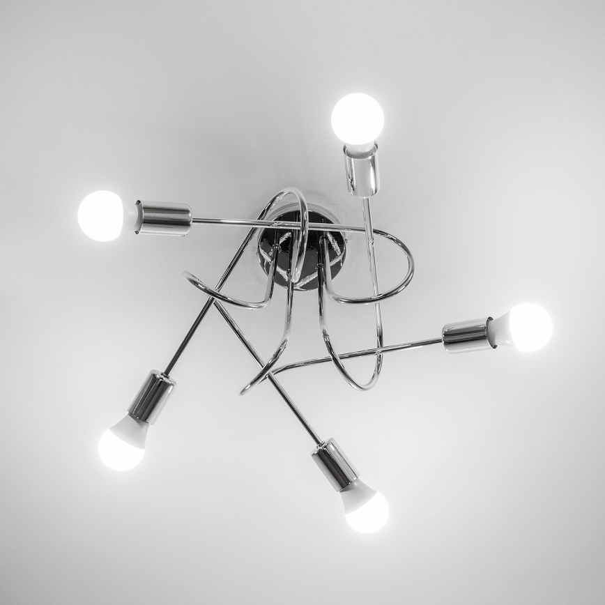 Lámpara de techo de superficie OXFORD 5xE27/15W/230V cromo brillante