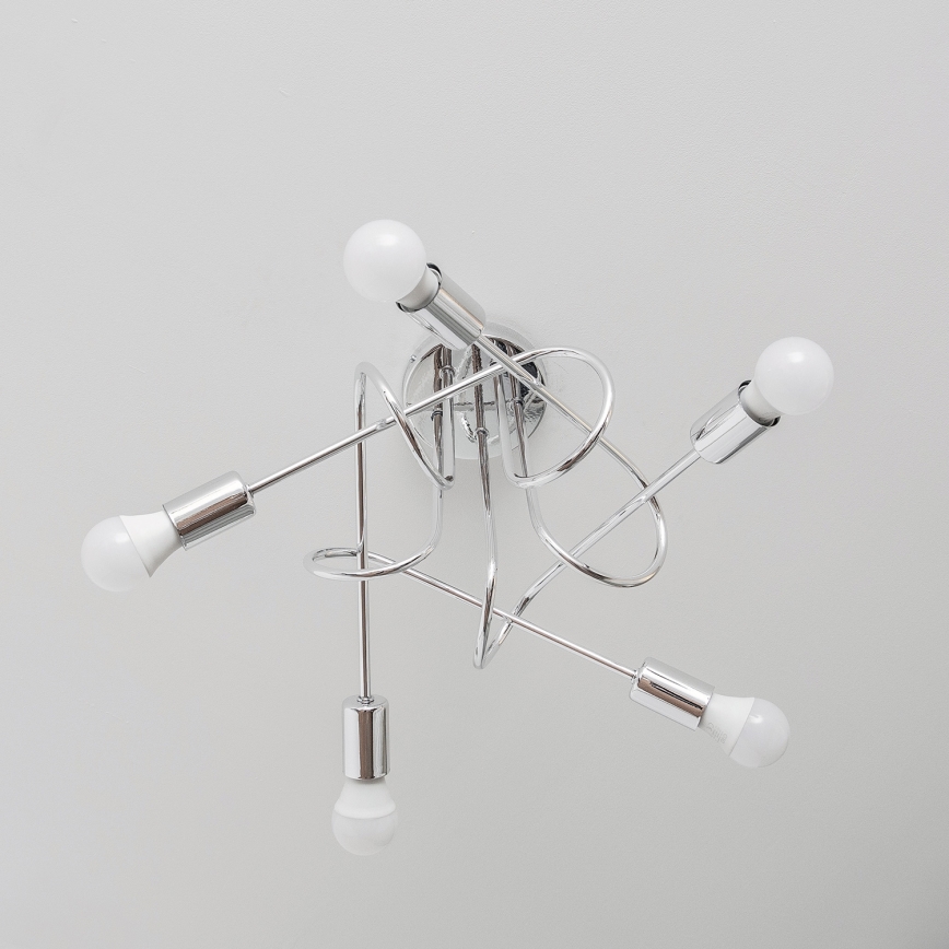 Lámpara de techo de superficie OXFORD 5xE27/15W/230V cromo brillante