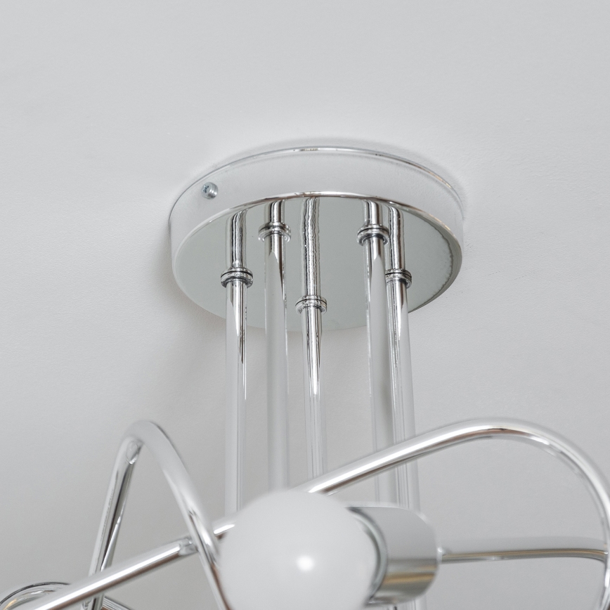 Lámpara de techo de superficie OXFORD 5xE27/15W/230V cromo brillante