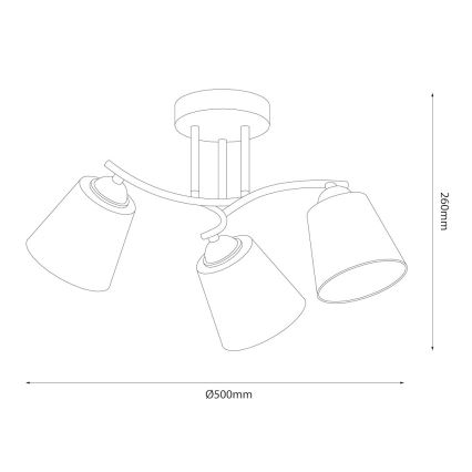 Lámpara de techo de superficie PAFOS 3xE27/15W/230V cromo brillante