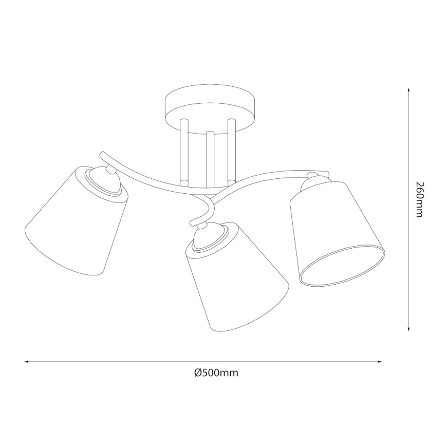 Lámpara de techo de superficie PAFOS 3xE27/15W/230V cromo brillante
