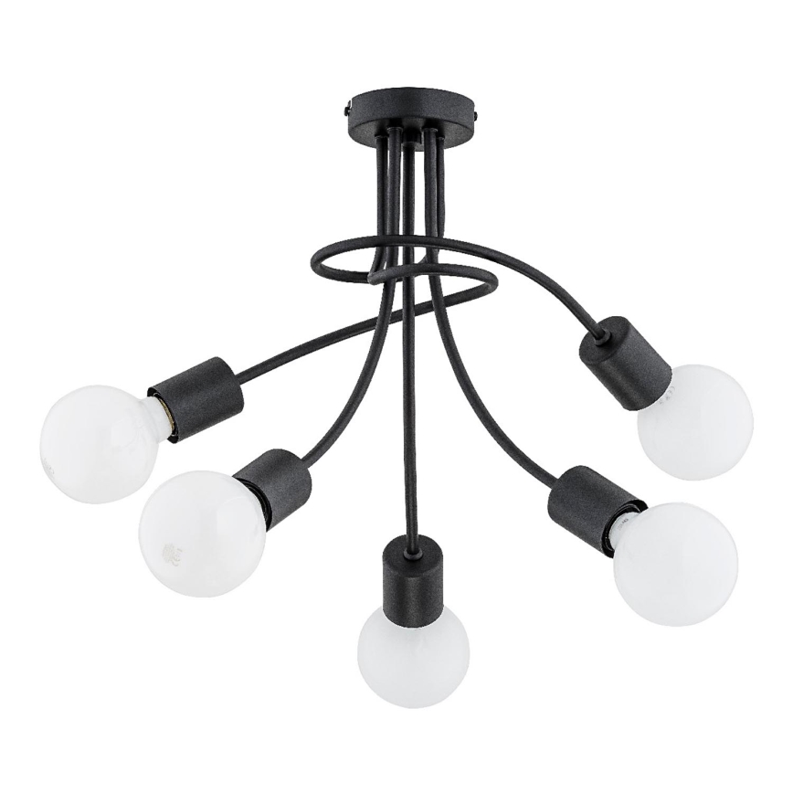 Lámpara de techo de superficie PLENA 5xE27/15W/230V negra
