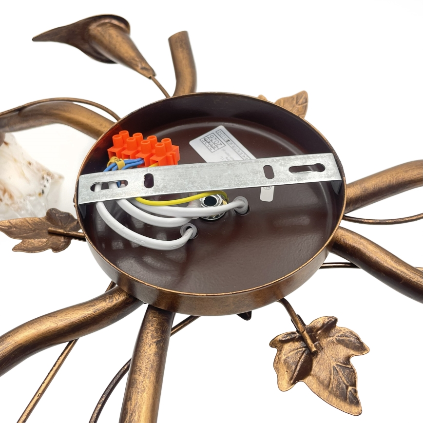 Lámpara de techo de superficie ROZETA 3xE14/40W/230V bronce