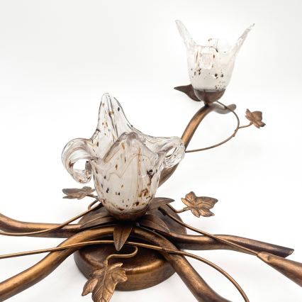 Lámpara de techo de superficie ROZETA 4xE14/40W/230V acabado bronce