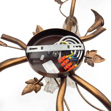 Lámpara de techo de superficie ROZETA 4xE14/40W/230V acabado bronce