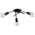 Lámpara de techo de superficie TORIZO 3xE27/15W/230V negra