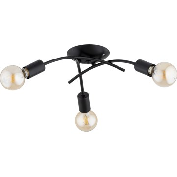 Lámpara de techo de superficie TORIZO 3xE27/15W/230V negra