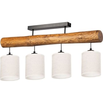 Lámpara de techo de superficie TRENO 4xE27/25W/230V, pino