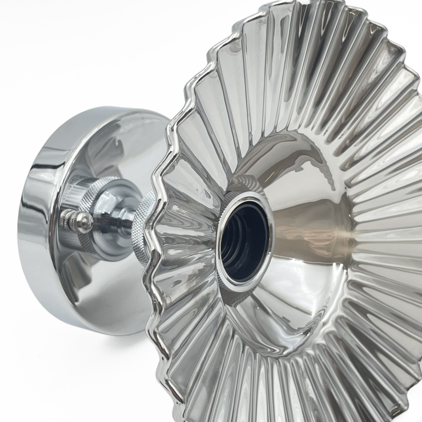 Lámpara de techo de superficie TRISH 1xE27/15W/230V cromo brillante/negro ahumado