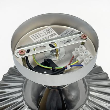 Lámpara de techo de superficie TRISH 1xE27/15W/230V cromo brillante/negro ahumado