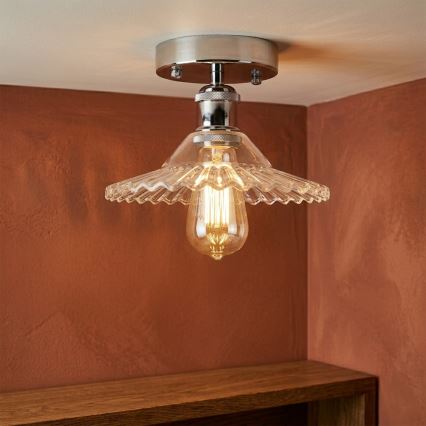 Lámpara de techo de superficie TRISH 1xE27/15W/230V cromo brillante/transparente