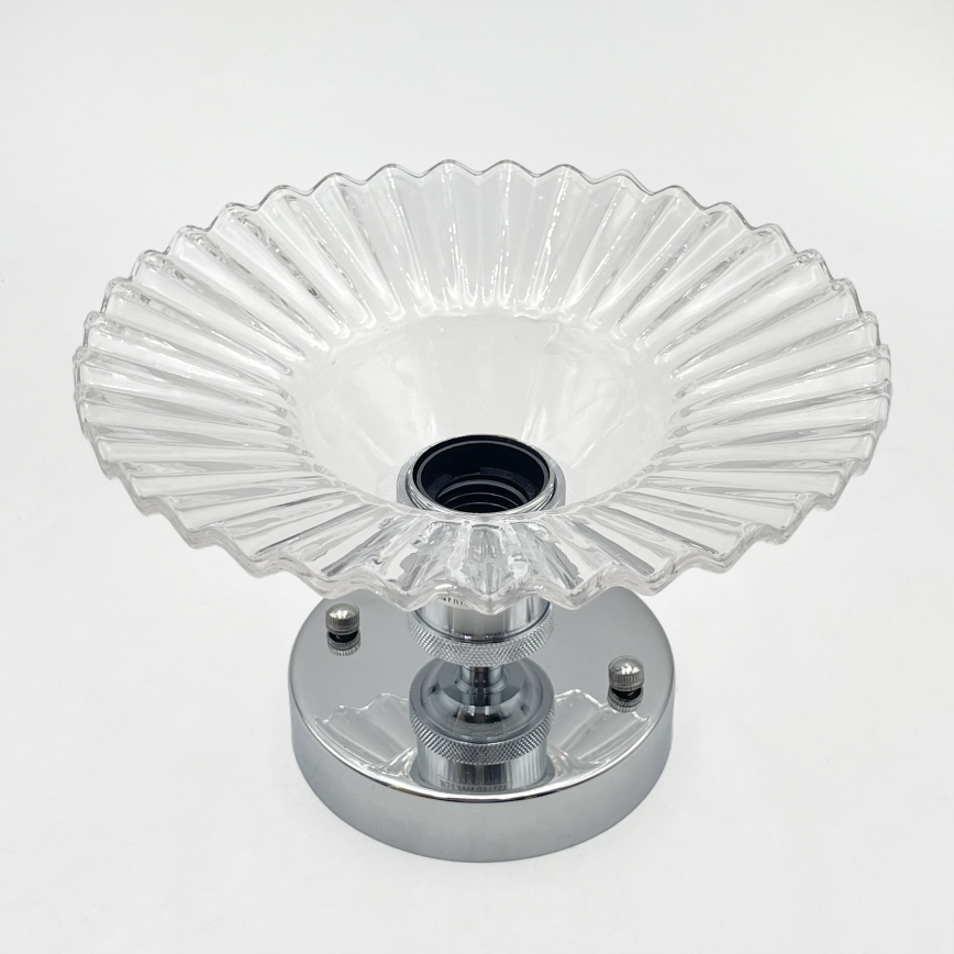 Lámpara de techo de superficie TRISH 1xE27/15W/230V cromo brillante/transparente