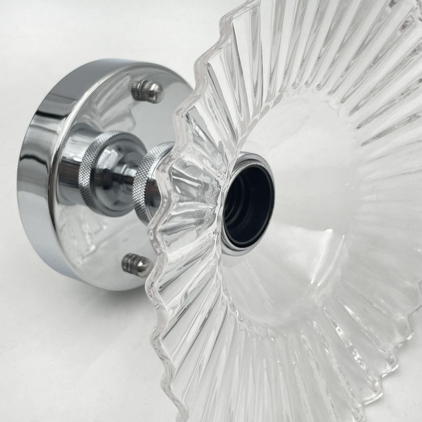 Lámpara de techo de superficie TRISH 1xE27/15W/230V cromo brillante/transparente