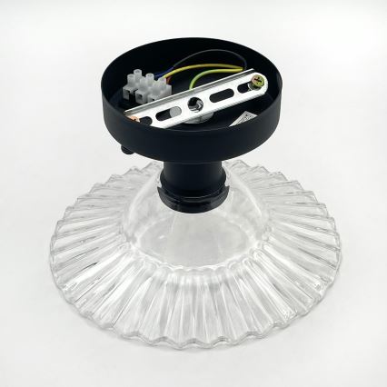 Lámpara de techo de superficie TRISH 1xE27/15W/230V negra/transparente