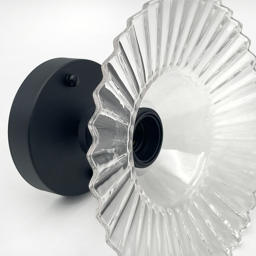 Lámpara de techo de superficie TRISH 1xE27/15W/230V negra/transparente