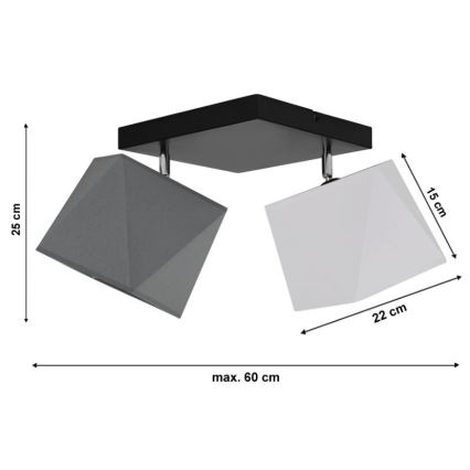 Lámpara de araña fija DIAMENT 2xE27/60W/230V
