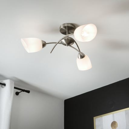 Lámpara de techo DONNA 3xE27/60W/230V níquel