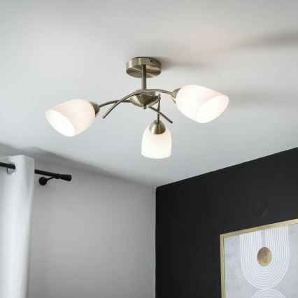 Lámpara de techo DONNA 3xE27/60W/230V pátina