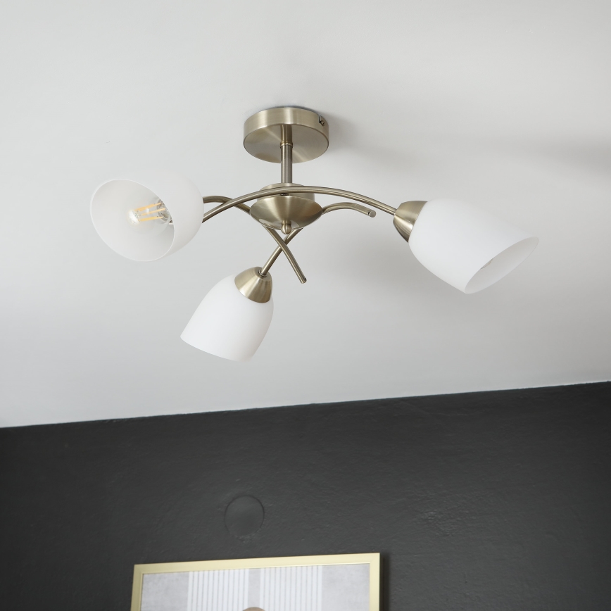 Lámpara de techo DONNA 3xE27/60W/230V pátina