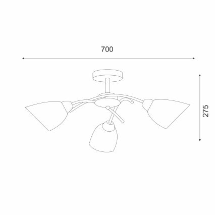 Lámpara de techo DONNA 3xE27/60W/230V pátina