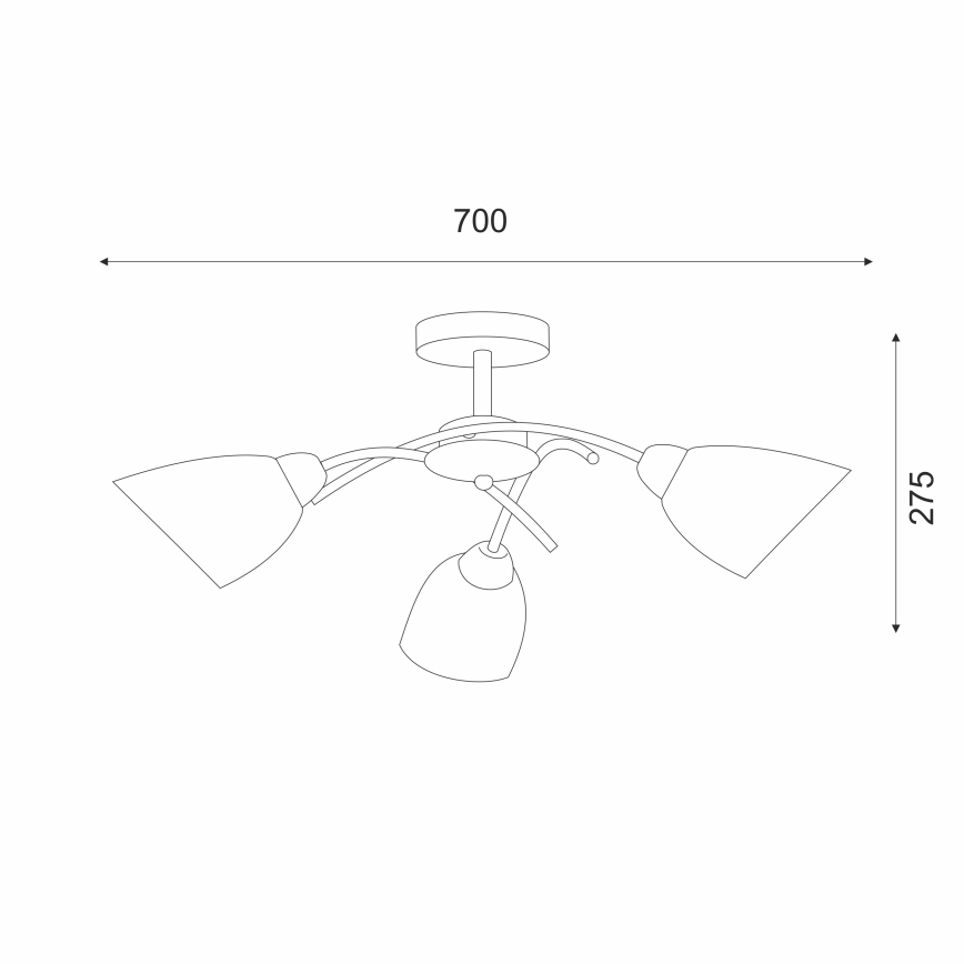 Lámpara de techo DONNA 3xE27/60W/230V pátina