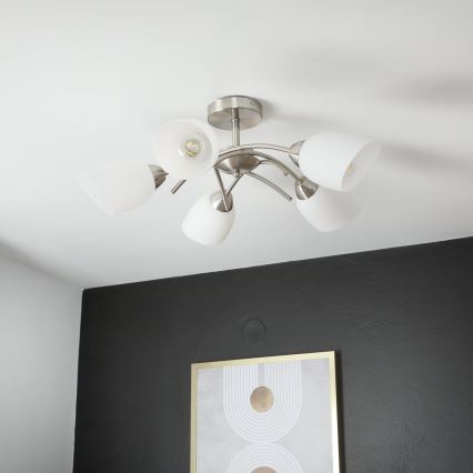 Lámpara de techo DONNA 5xE27/60W/230V níquel