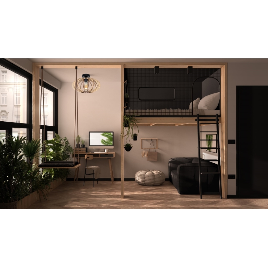 Lámpara de techo EARTH 1xE27/60W/230V negro/beige