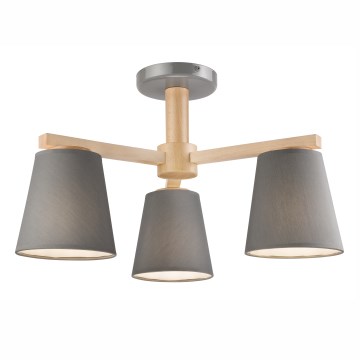 Lámpara de techo ELLIE 3xE27/60W/230V gris/haya