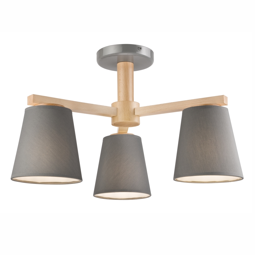 Lámpara de techo ELLIE 3xE27/60W/230V gris/haya
