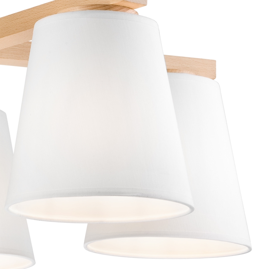 Lámpara de techo empotrada ELLIE 5xE27/60W/230V blanca/haya