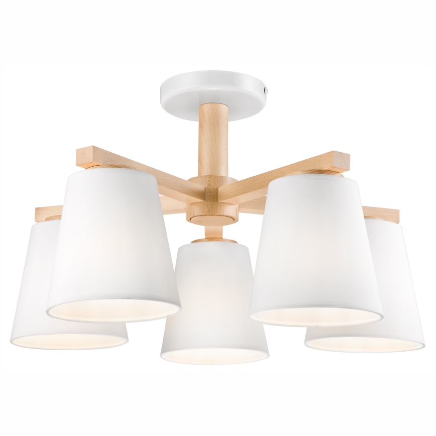 Lámpara de techo ELLIE 5xE27/60W/230V blanco/haya