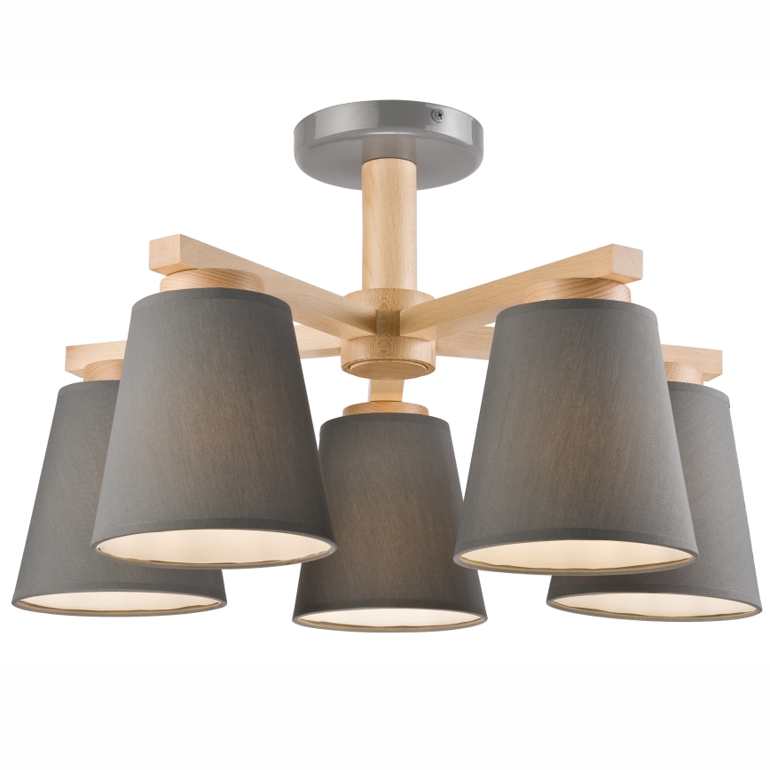 Lámpara de techo ELLIE 5xE27/60W/230V gris/haya