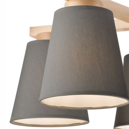 Lámpara de techo ELLIE 5xE27/60W/230V gris/haya