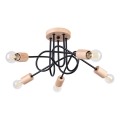Lámpara de techo EMBER 5xE27/15W/230V negro/beige/haya