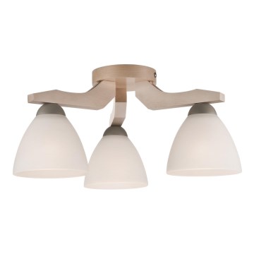 Lámpara de techo empotrada ADRIANO 3xE27/60W/230V haya