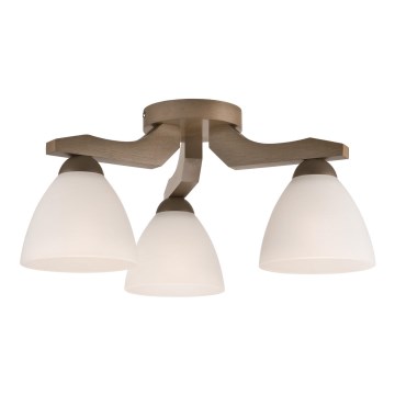 Lámpara de techo empotrada ADRIANO 3xE27/60W/230V haya