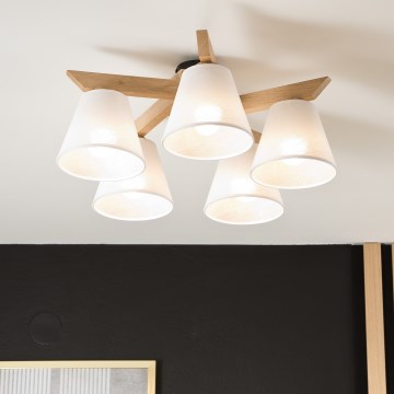 Lámpara de techo empotrada ANTONIO 5xE14/40W/230V roble