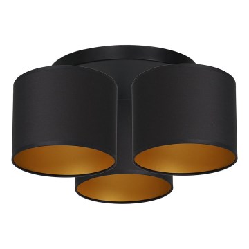 Lámpara de techo empotrada ARDEN 3xE27/60W/230V negro/dorado