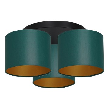 Lámpara de techo empotrada ARDEN 3xE27/60W/230V verde/dorado