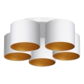 Lámpara de techo empotrada ARDEN 5xE27/60W/230V blanca/dorada