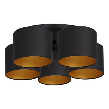 Lámpara de techo empotrada ARDEN 5xE27/60W/230V negro/dorado