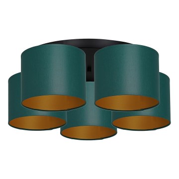 Lámpara de techo empotrada ARDEN 5xE27/60W/230V verde/dorado