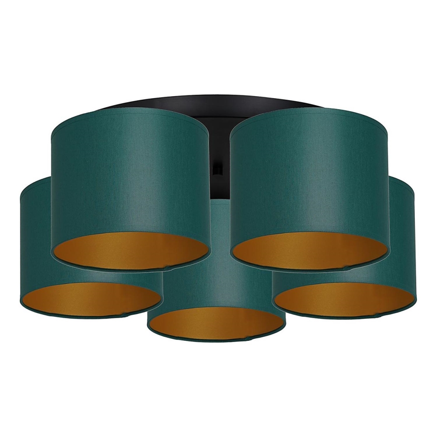 Lámpara de techo empotrada ARDEN 5xE27/60W/230V verde/dorado